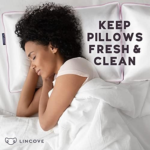 Lincove 100 Cotton Sateen Pillow Cover - 20x30 Zippered Protector