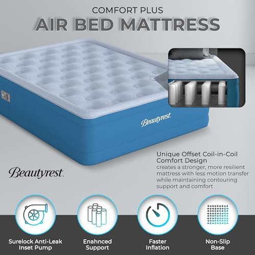 Beautyrest 17 Air Bed Mattress with Pump and Cooling Topper Twin