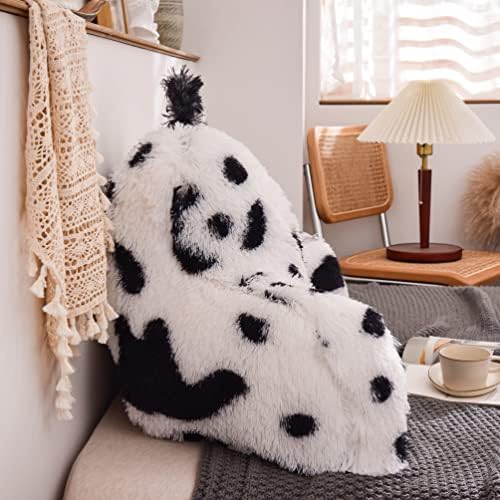 Meeting Story Cow Print Plush Reading Pillow with Arms
