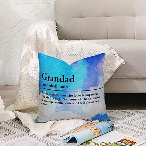 Grandad Definition Pillowcase 12x12 Inch Cotton Linen
