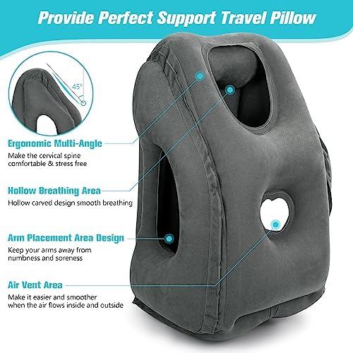 Rewondah Inflatable Airplane Pillow for Travel Comfort