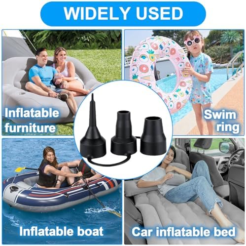3 Set Air Pump Nozzles with 3 Sizes - Black