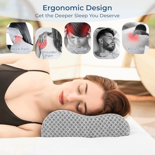 PEUJEW Travel Pillow for Neck Pain Relief and Comfort