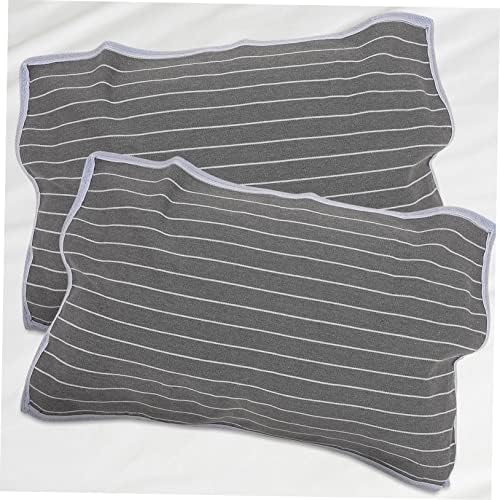 QUMIIRITY 2pcs Breathable Gray Striped Pillow Cover