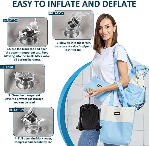 LuxoCare Portable Inflatable Leg Pillow - Foldable 45 Degree Wedge Support