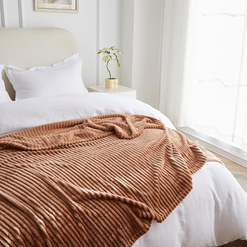 SimpleOpulence Macchiato Brown Throw Blanket 50x70 Inches