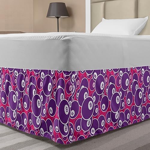 Ambesonne Billiards Bedskirt with Lucky Number 8 Design