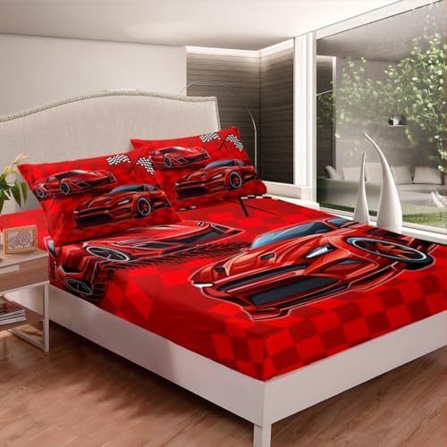 Castle Fairy Cool Race Car Sheet Set with Pillowcases