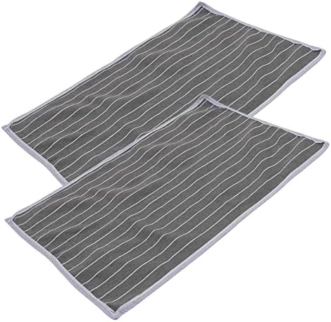 HONMEET 2pcs Breathable Gray Striped Pillow Protectors
