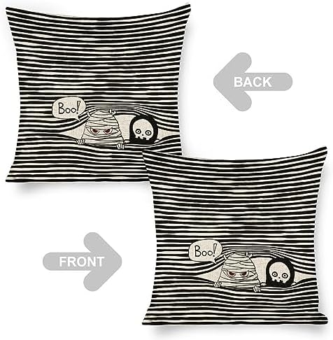 JOJOART Ghost Mummy Halloween Pillow Covers Set of 2 1