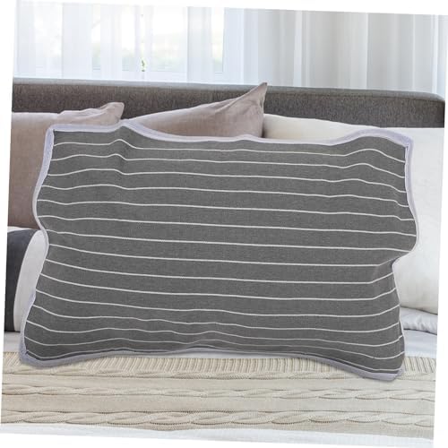 HONMEET 2pcs Breathable Gray Striped Pillow Protectors