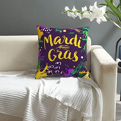 Mardi Gras Throw Pillow Covers 18x18 Inches Double-Sided Design