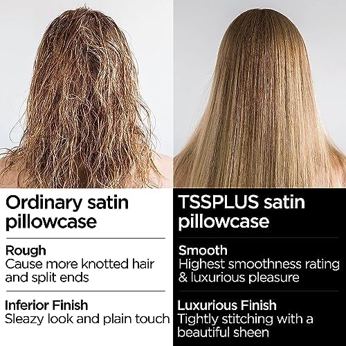 TSSPLUS Satin Pillow Cases Black Standard Size