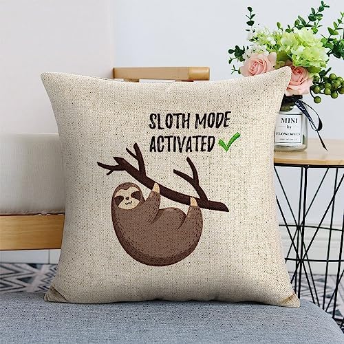 JOJOART Cute Sloth Throw Pillow Covers Set of 2