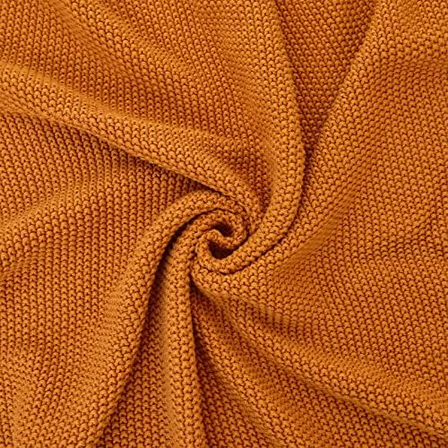 Longhui Bedding Burnt Orange Cotton Throw Blanket