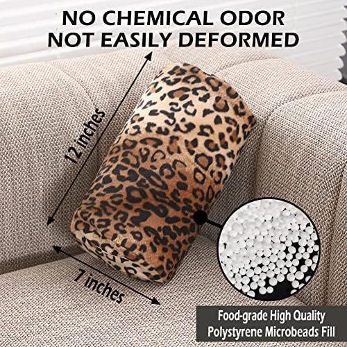 CARRIE HOME Leopard Microbead Travel Pillow - 12x7 Inch Support Neck Arm Pillow