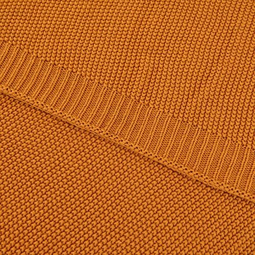 Longhui Bedding Burnt Orange Cotton Throw Blanket