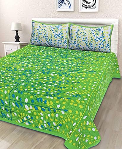 Marusthali Queen Size Cotton Bed Sheets with Indian Sanganeri Print