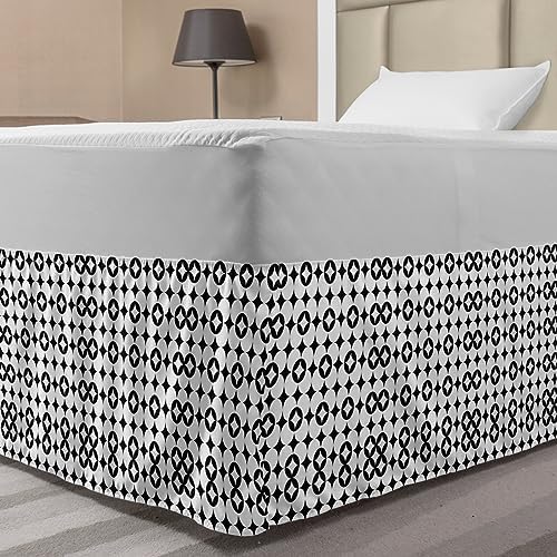 Ambesonne Mosaic Elastic Bed Skirt Twin XL Black White