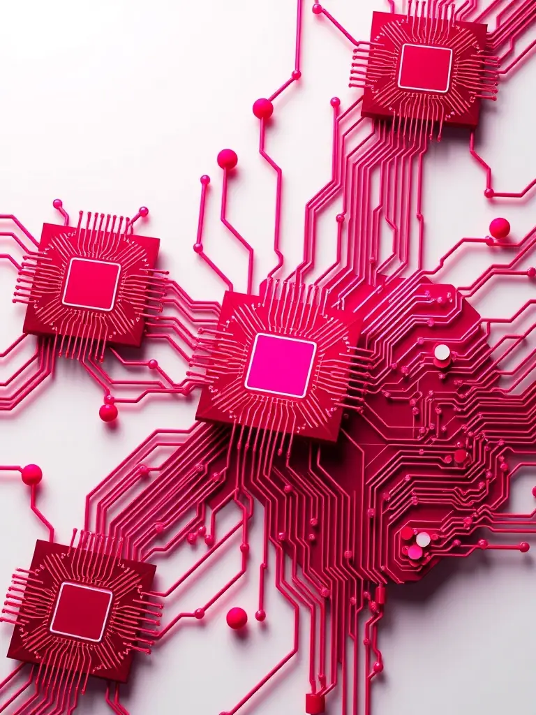 An abstract representation of neuromorphic architecture, showcasing the design of brain-inspired computer chips for advanced AI applications at NEURYXIS LTD.